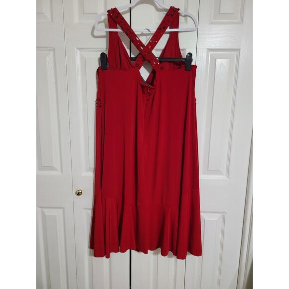 Lane Bryant 26/28w women's plus size red dress with rhinestones - Picture 7 of 12